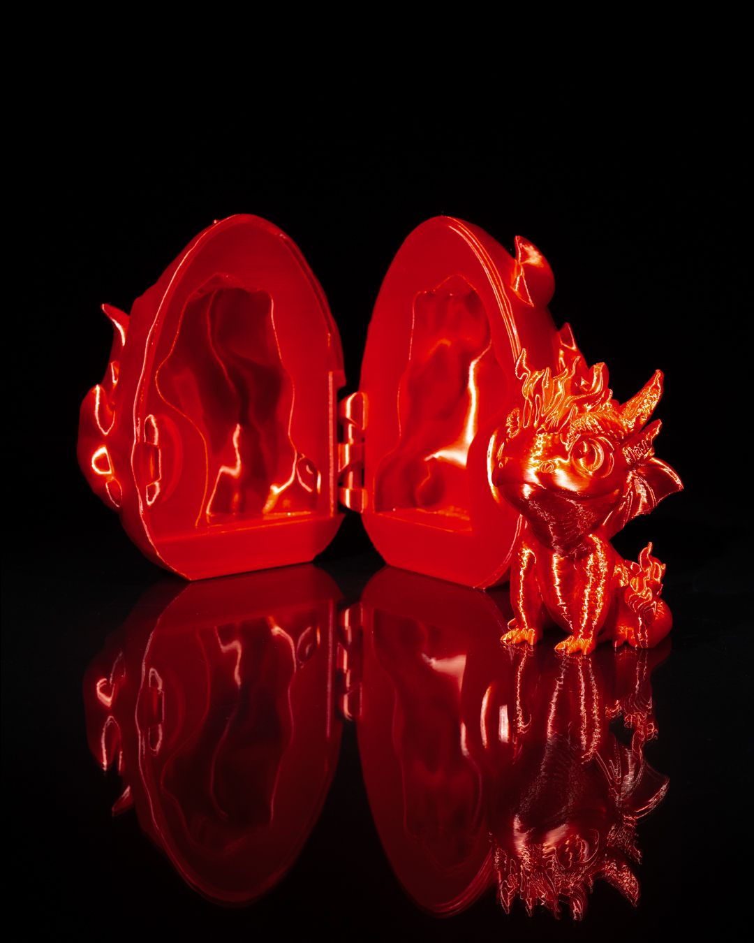 3D Printed Baby Fire Dragon & Egg – Mystical Hatchling Collectible - Image 6