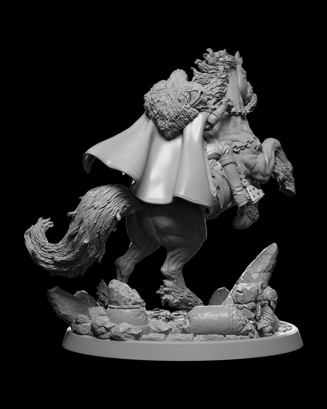 Vyesant On Nightmare - Human Male Fighter Mounted on Nightmare Steed (Horse) - Image 11