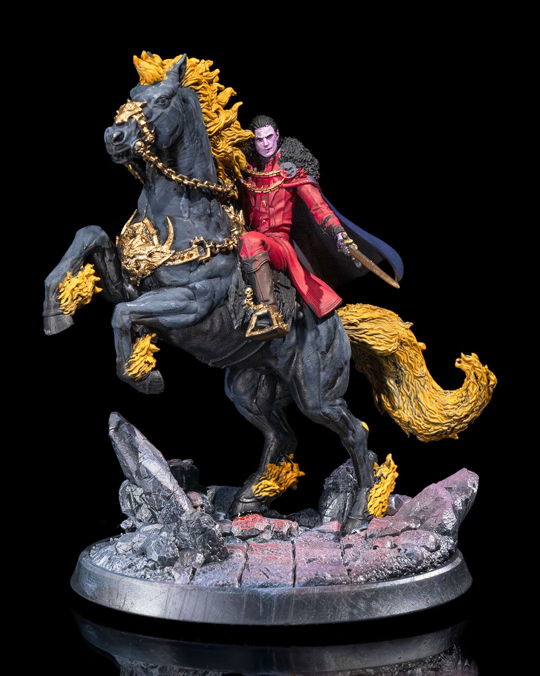 Vyesant On Nightmare - Human Male Fighter Mounted on Nightmare Steed (Horse) - Image 3