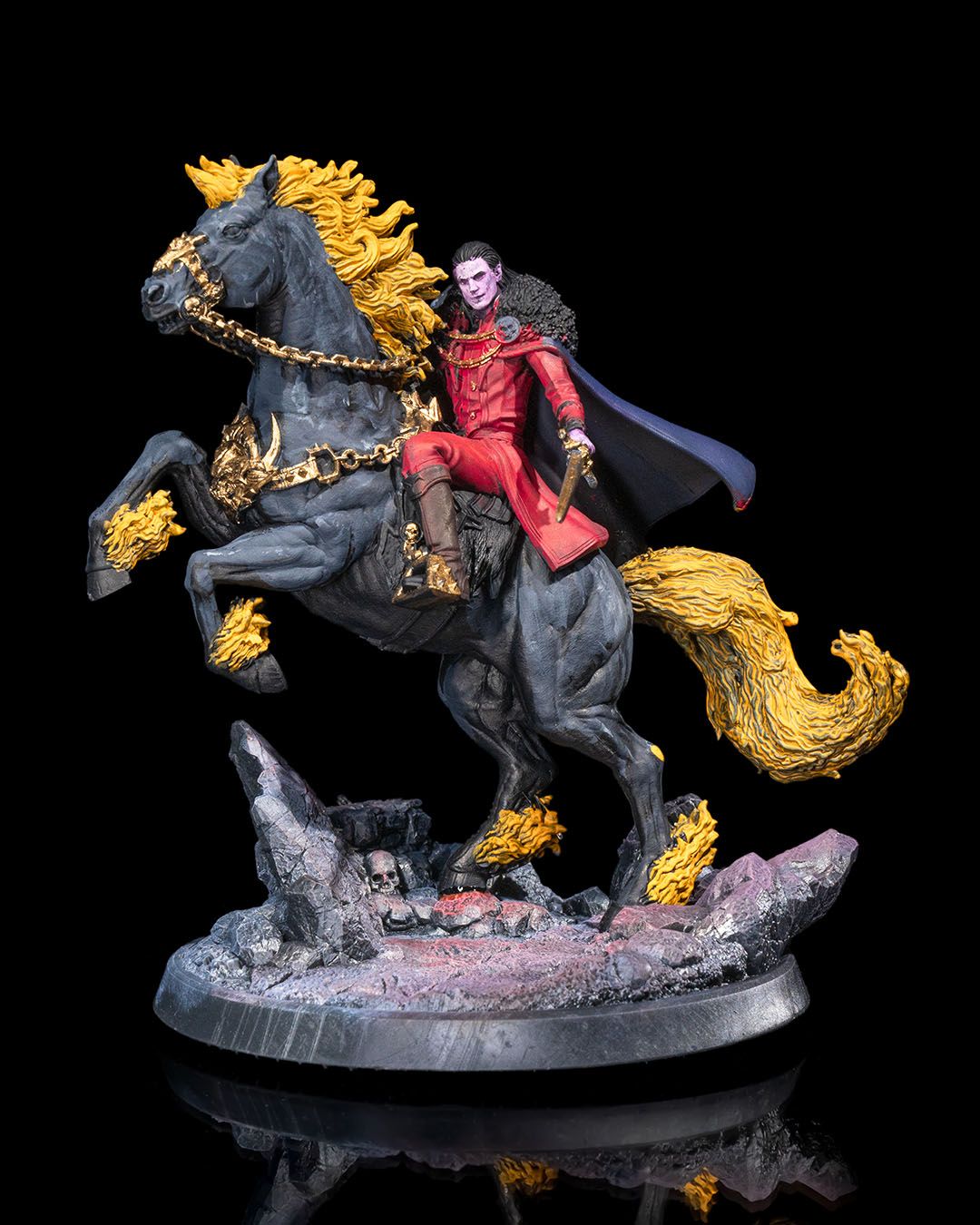 Vyesant On Nightmare - Human Male Fighter Mounted on Nightmare Steed (Horse) - Image 4