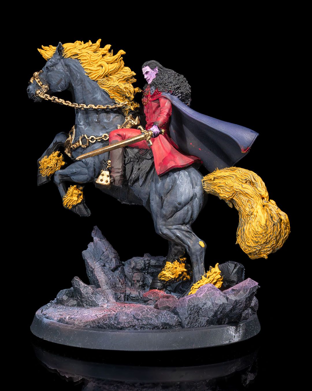 Vyesant On Nightmare - Human Male Fighter Mounted on Nightmare Steed (Horse) - Image 5