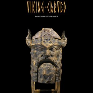 Viking Carved Wine Bag Dispenser