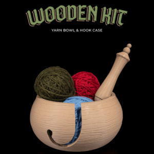Wooden Kit Yarn Bowl and Hook Case