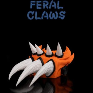 Feral Claws (Unpainted) – 3D Printed Costume Prop & Display