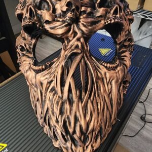 Ghoul Face Halloween Mask - Black and Copper Color