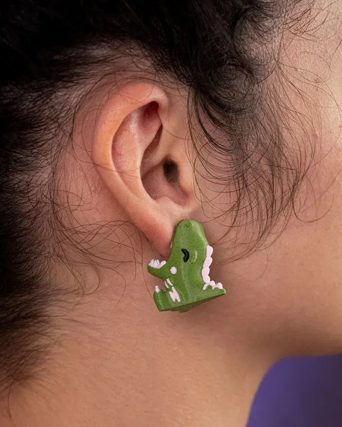 Brincos Dinossauro Personalizados Design T-ear-Rex