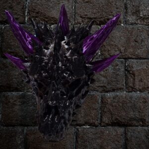 Black and Purple Diamond Dragon Skull