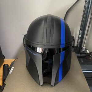 Blue Line Mandalorian Helmet
