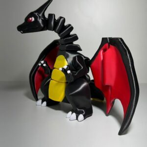 Charizard Black flexível Grande - 22 cm x 15 cm x 34 cm