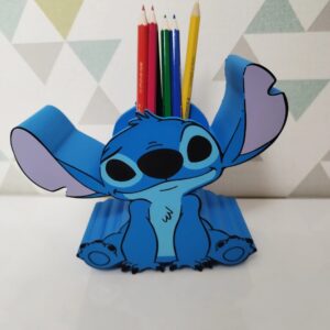 Porta-Lápis 3D Stitch - Suporte para Canetas e Organização