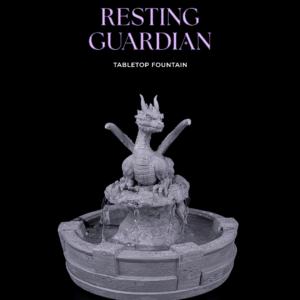 Resting Guardian Tabletop Fountain