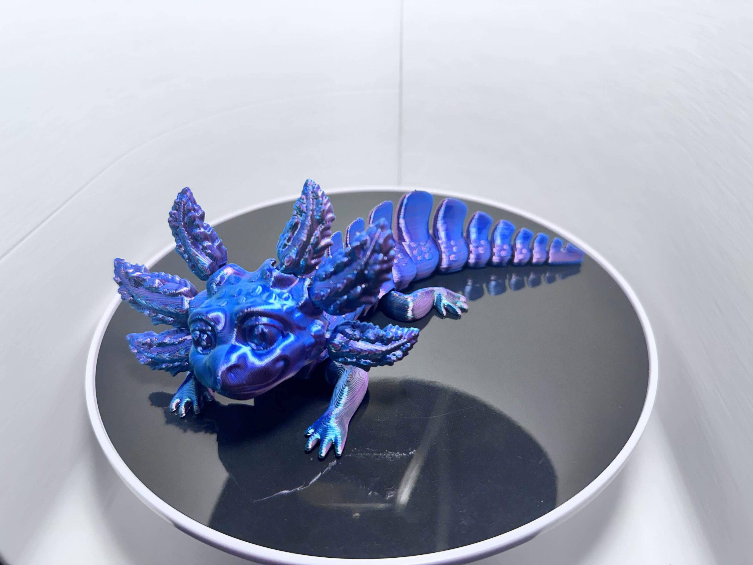Berry Silk Axolotl Dragon – Ready to Ship in Stunning Purple-Blue Gradient!