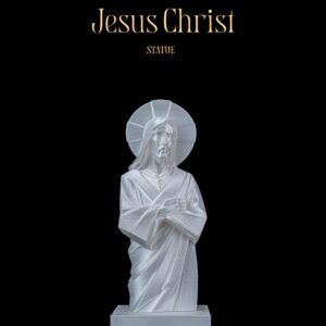 Estatueta Jesus Cristo Branca Moderna: Fé e Arte Contemporânea