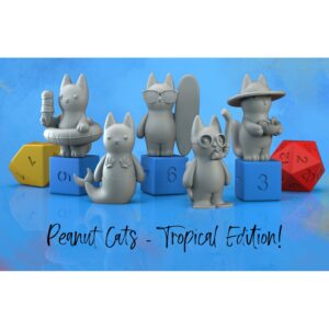 Tropical Kitties | Female/Male | NPC | Mermaid | Surfer| Snorkel | Tabaxi | Found Family Adventurecraft | Tabletop miniatures | D&D | 5e-