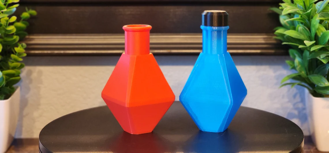 Octahedral Health / Mana Magic Potion Bottle - 3D Printed Décor, Costume / Cosplay - Image 4