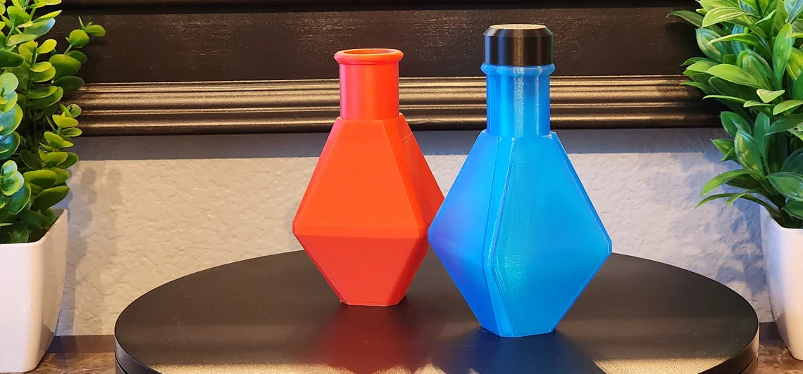 Octahedral Health / Mana Magic Potion Bottle - 3D Printed Décor, Costume / Cosplay - Image 5