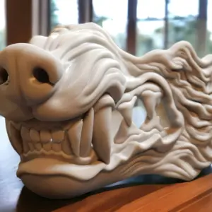 Wolf Animal Face Mask (Unpainted) - 3D Printed Décor, Costume / Cosplay
