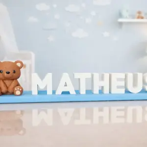 Nome Personalizado com Ursinho Decoração Infantil
