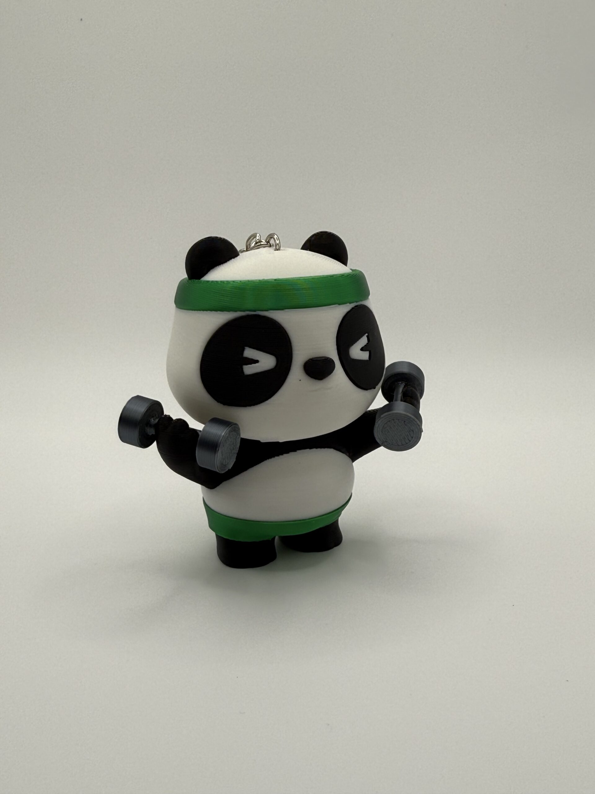 Gym Panda Keychain- Cute Workout Panda with Dumbbells - Image 6