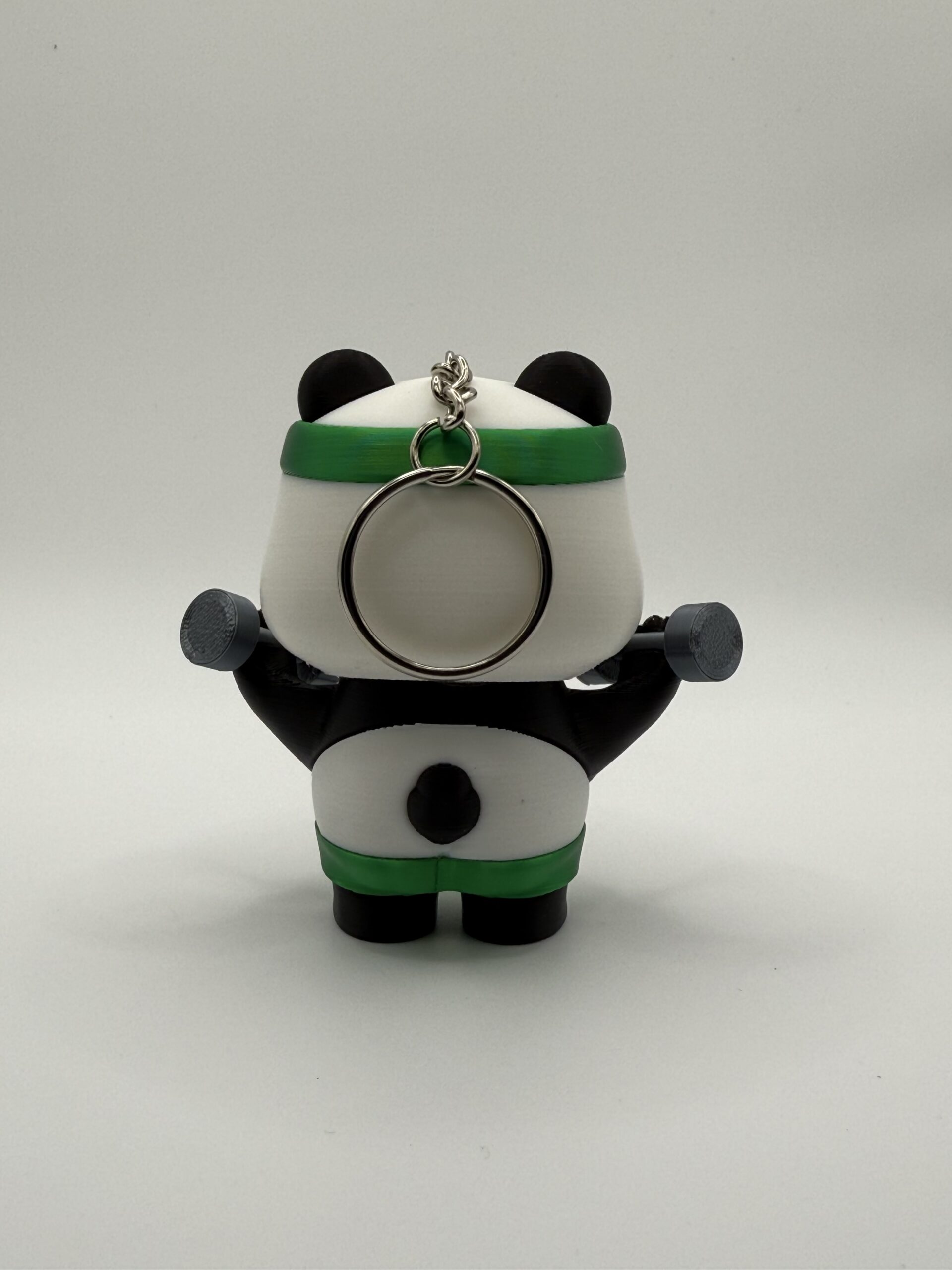 Gym Panda Keychain- Cute Workout Panda with Dumbbells - Image 4