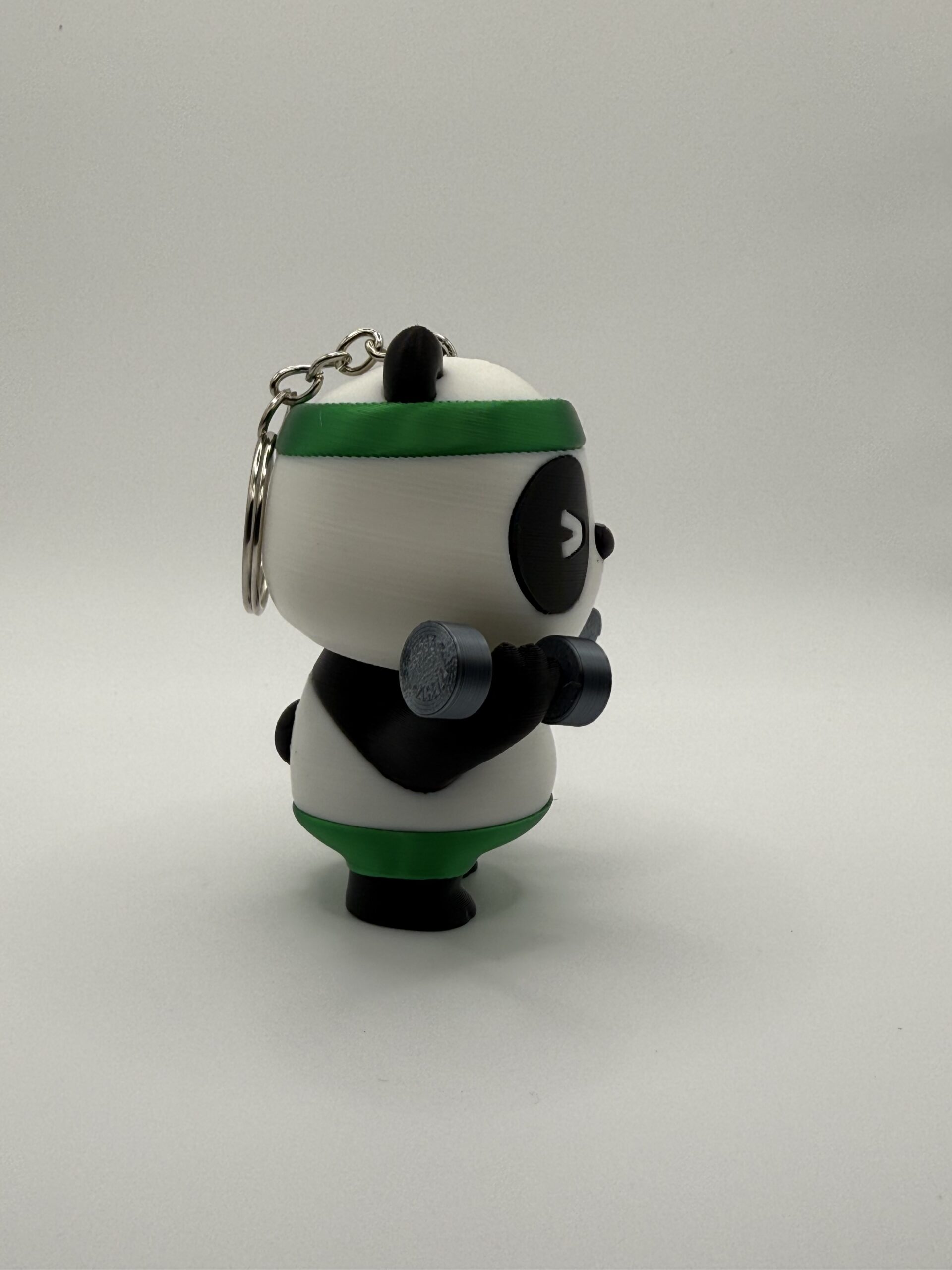 Gym Panda Keychain- Cute Workout Panda with Dumbbells - Image 3