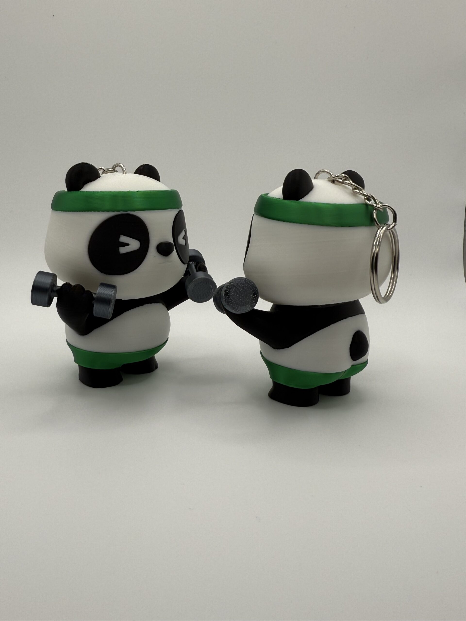 Gym Panda Keychain- Cute Workout Panda with Dumbbells - Image 2