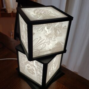 Personalized 9 Photo Rotating Lithophane Light Box