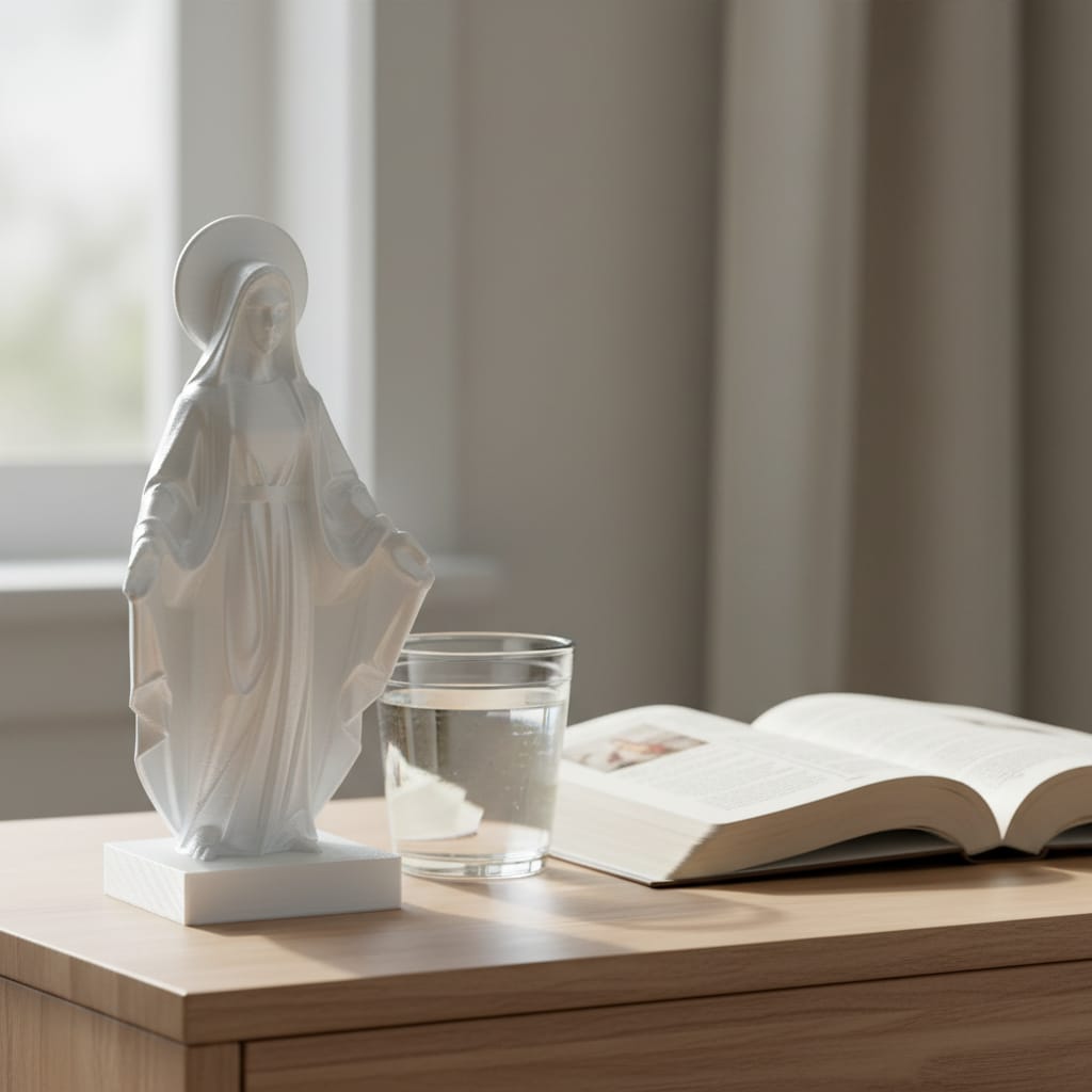 Estatueta Nossa Senhora Decorativa Branca: Fé e Paz para Seu Lar - Image 13